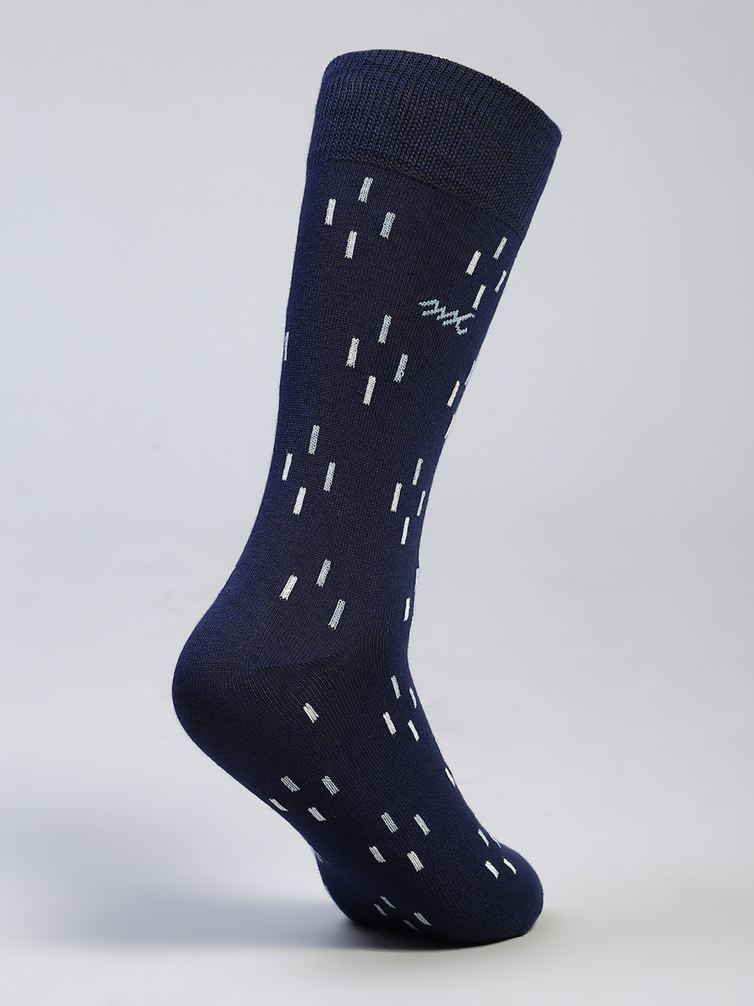 Men Cotton Blend Self Design Calf Length Socks (Pack of 3)