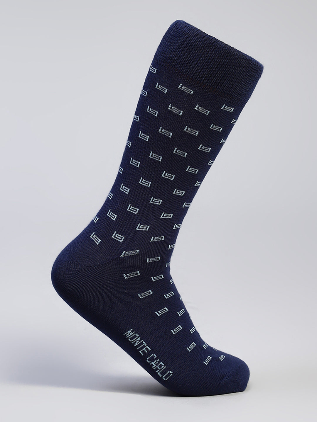 Men Cotton Blend Self Design Calf Length Socks (Pack of 3)