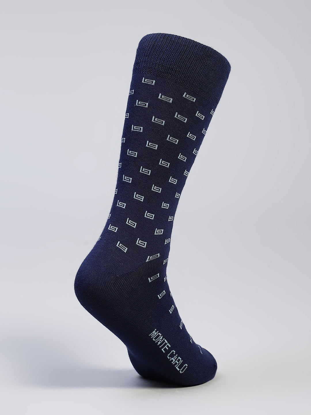 Men Cotton Blend Self Design Calf Length Socks (Pack of 3)