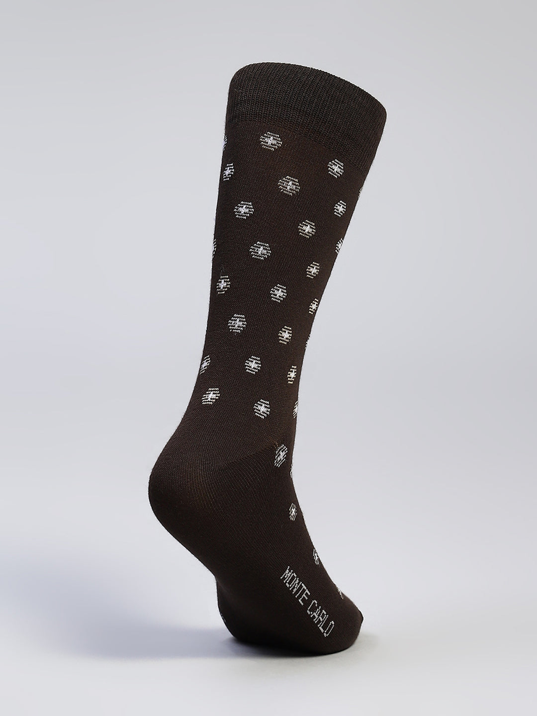 Men Cotton Blend Self Design Calf Length Socks (Pack of 3)