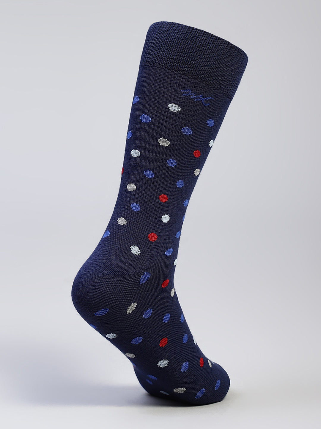 Men Cotton Blend Self Design Calf Length Socks (Pack of 3)