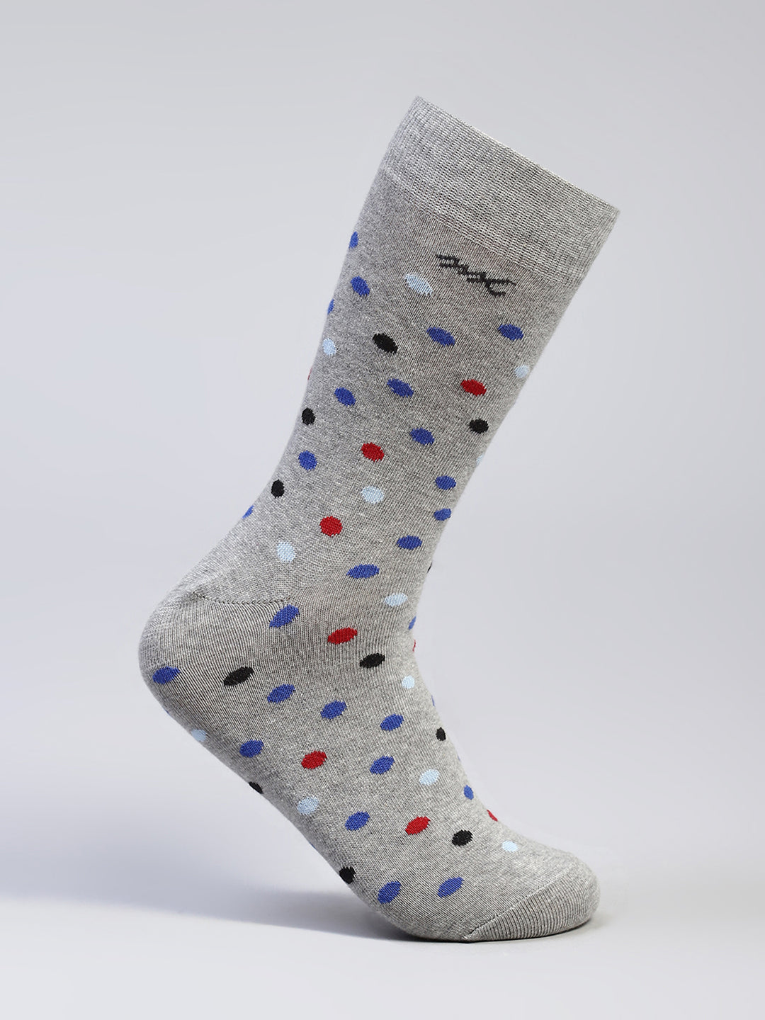 Men Cotton Blend Self Design Calf Length Socks (Pack of 3)