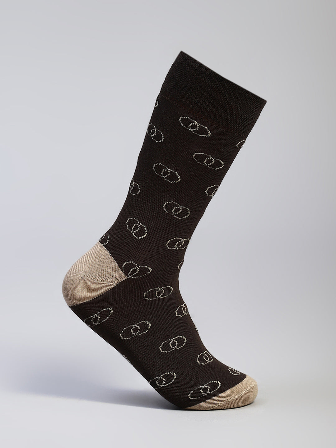 Men Cotton Blend Self Design Calf Length Socks (Pack of 3)