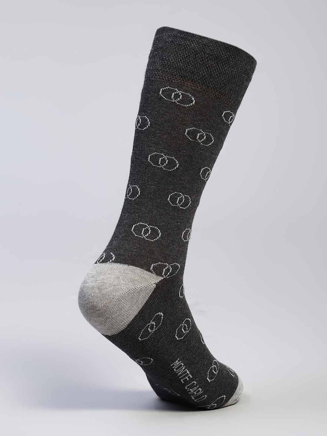 Men Cotton Blend Self Design Calf Length Socks (Pack of 3)