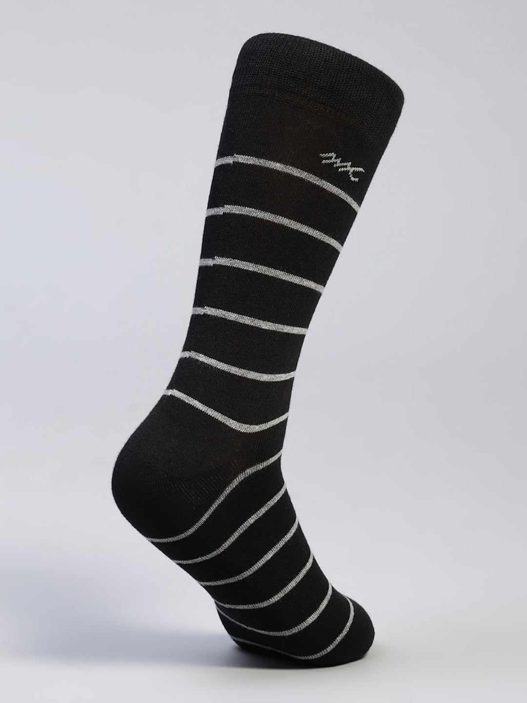 Men Cotton Blend Self Design Calf Length Socks (Pack of 3)
