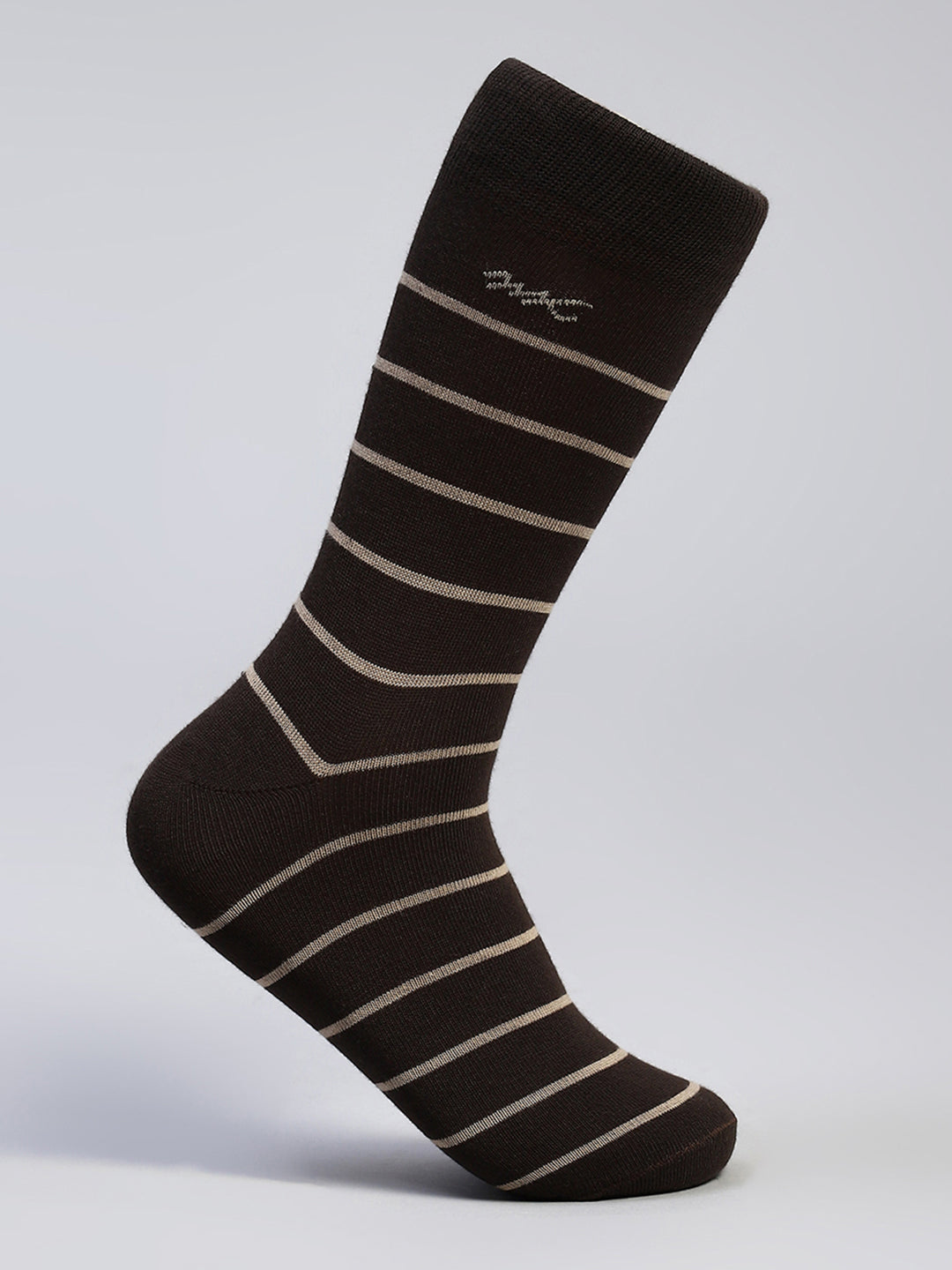 Men Cotton Blend Self Design Calf Length Socks (Pack of 3)