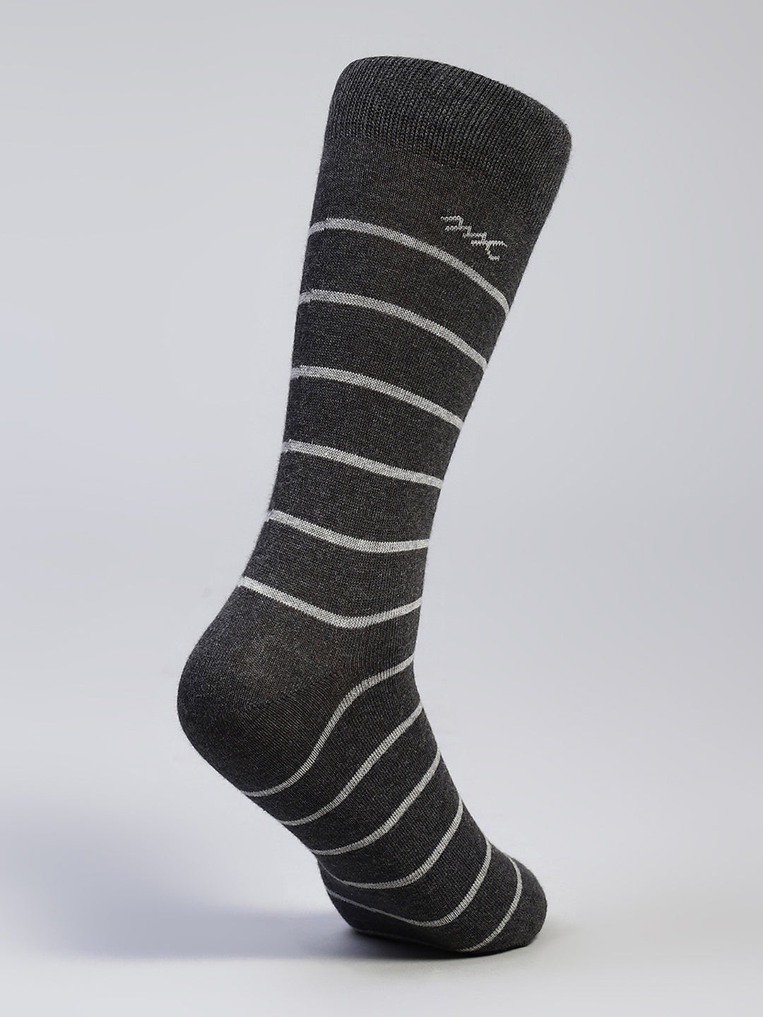 Men Cotton Blend Self Design Calf Length Socks (Pack of 3)