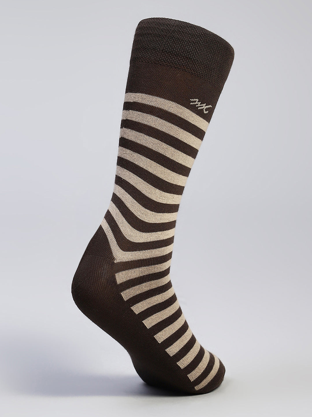 Men Cotton Blend Self Design Calf Length Socks (Pack of 3)