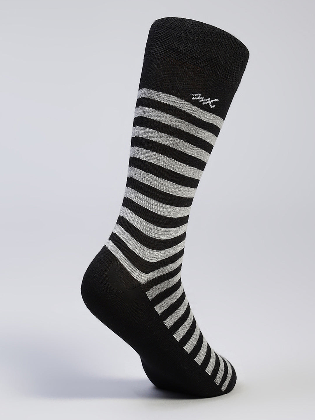 Men Cotton Blend Self Design Calf Length Socks (Pack of 3)
