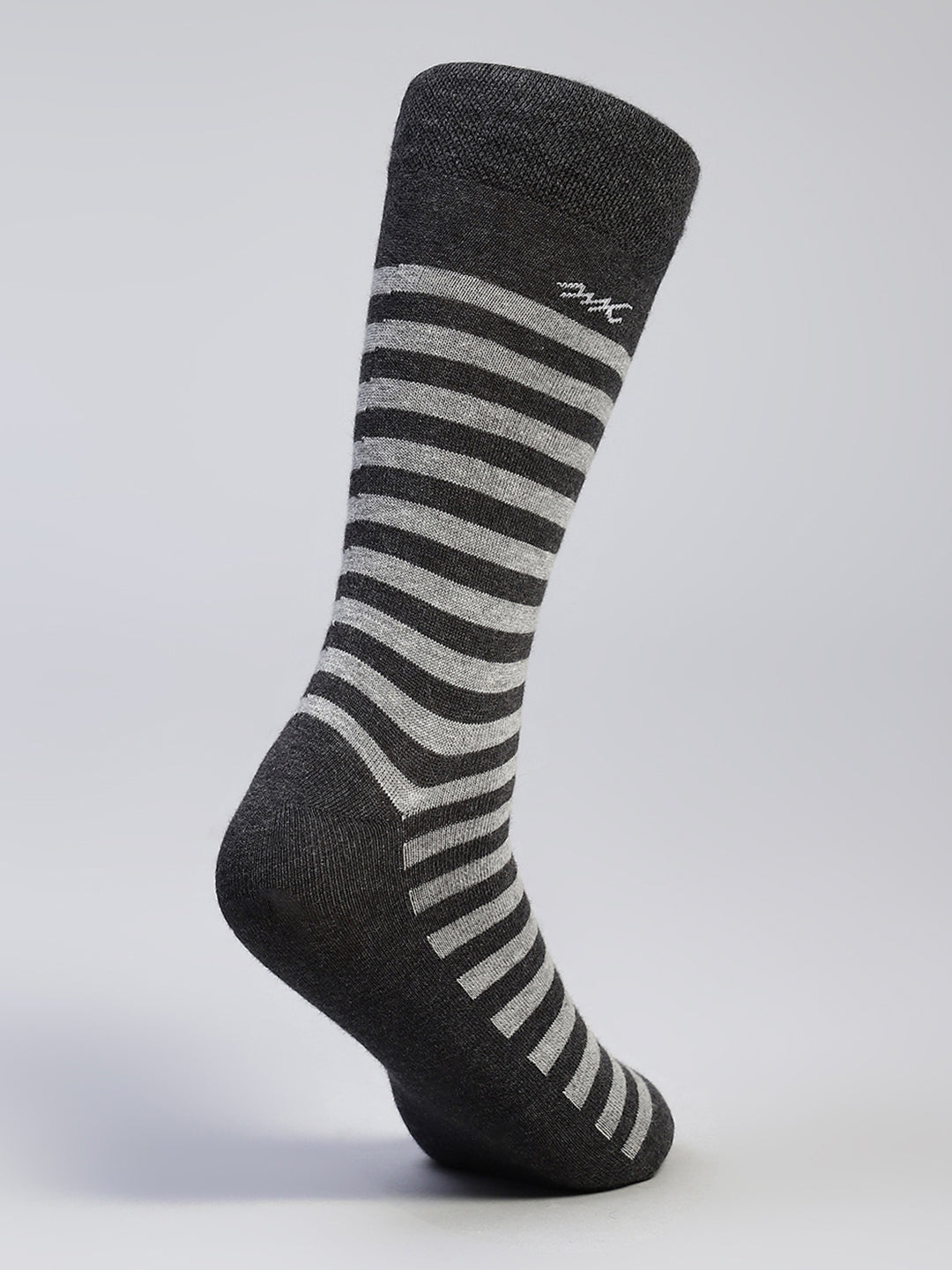Men Cotton Blend Self Design Calf Length Socks (Pack of 3)
