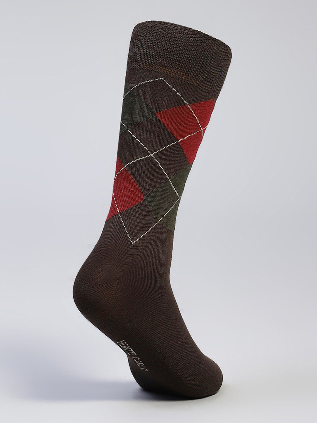Men Cotton Blend Self Design Calf Length Socks (Pack of 3)