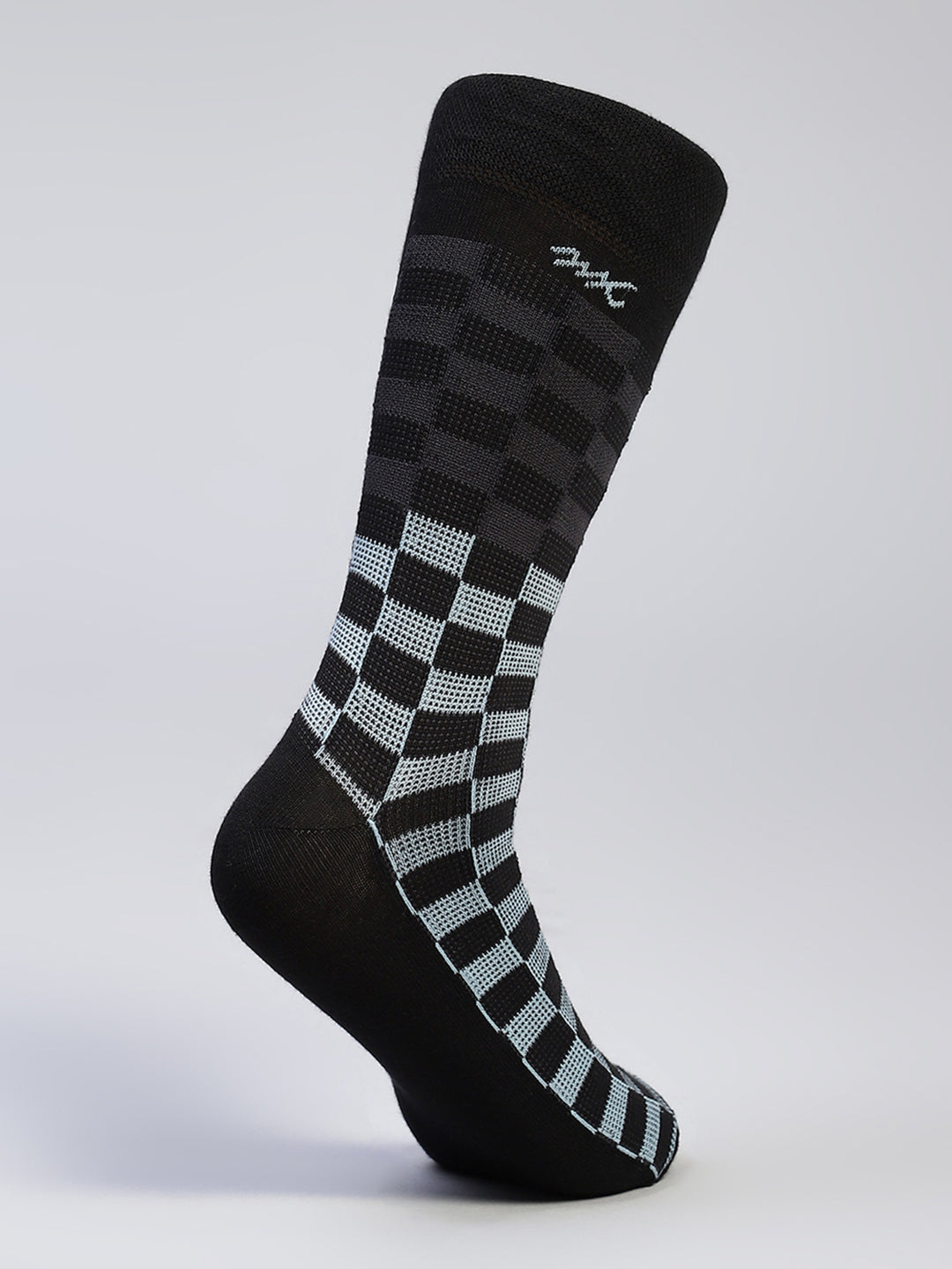 Men Cotton Blend Self Design Calf Length Socks (Pack of 3)