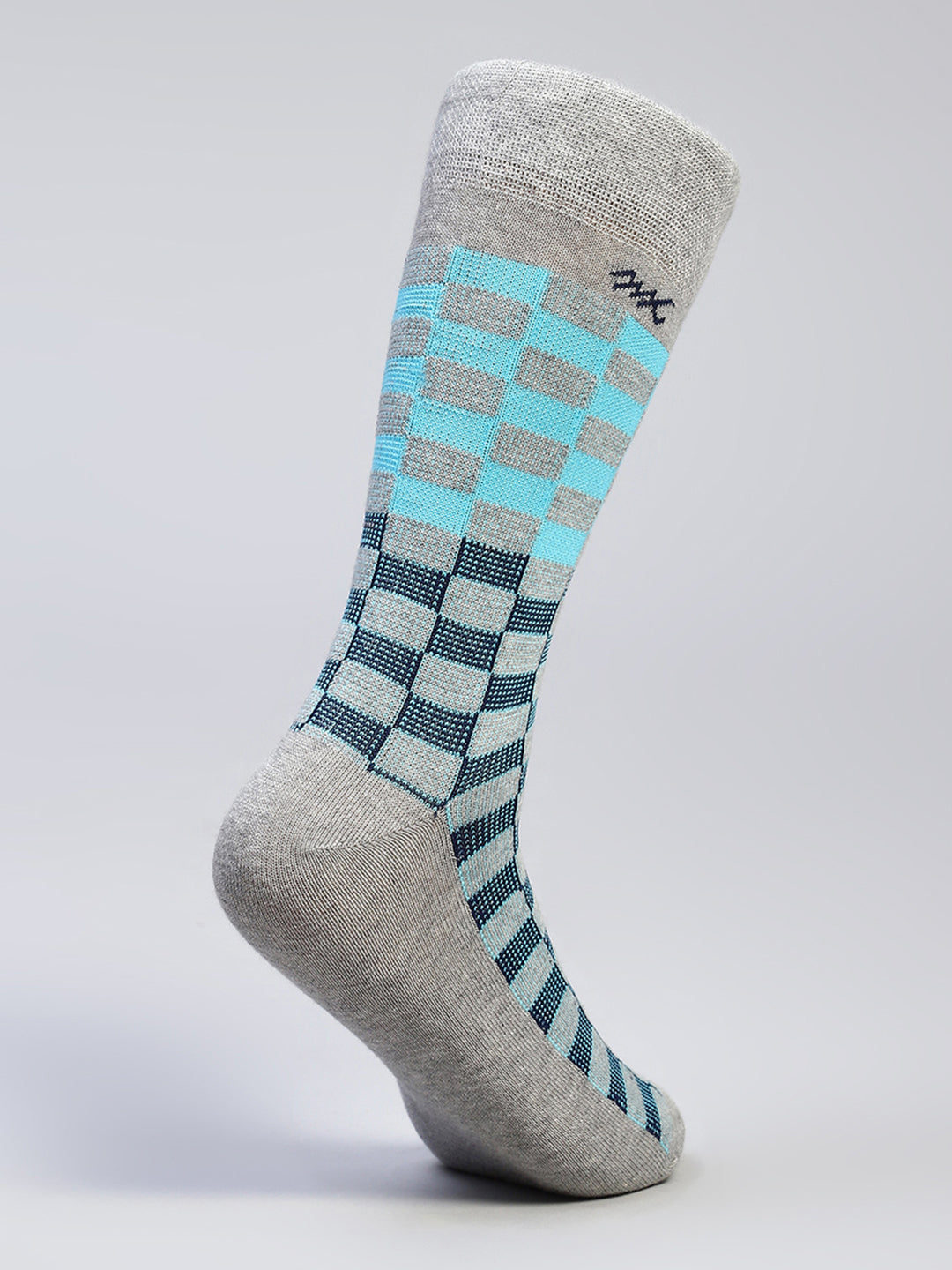 Men Cotton Blend Self Design Calf Length Socks (Pack of 3)