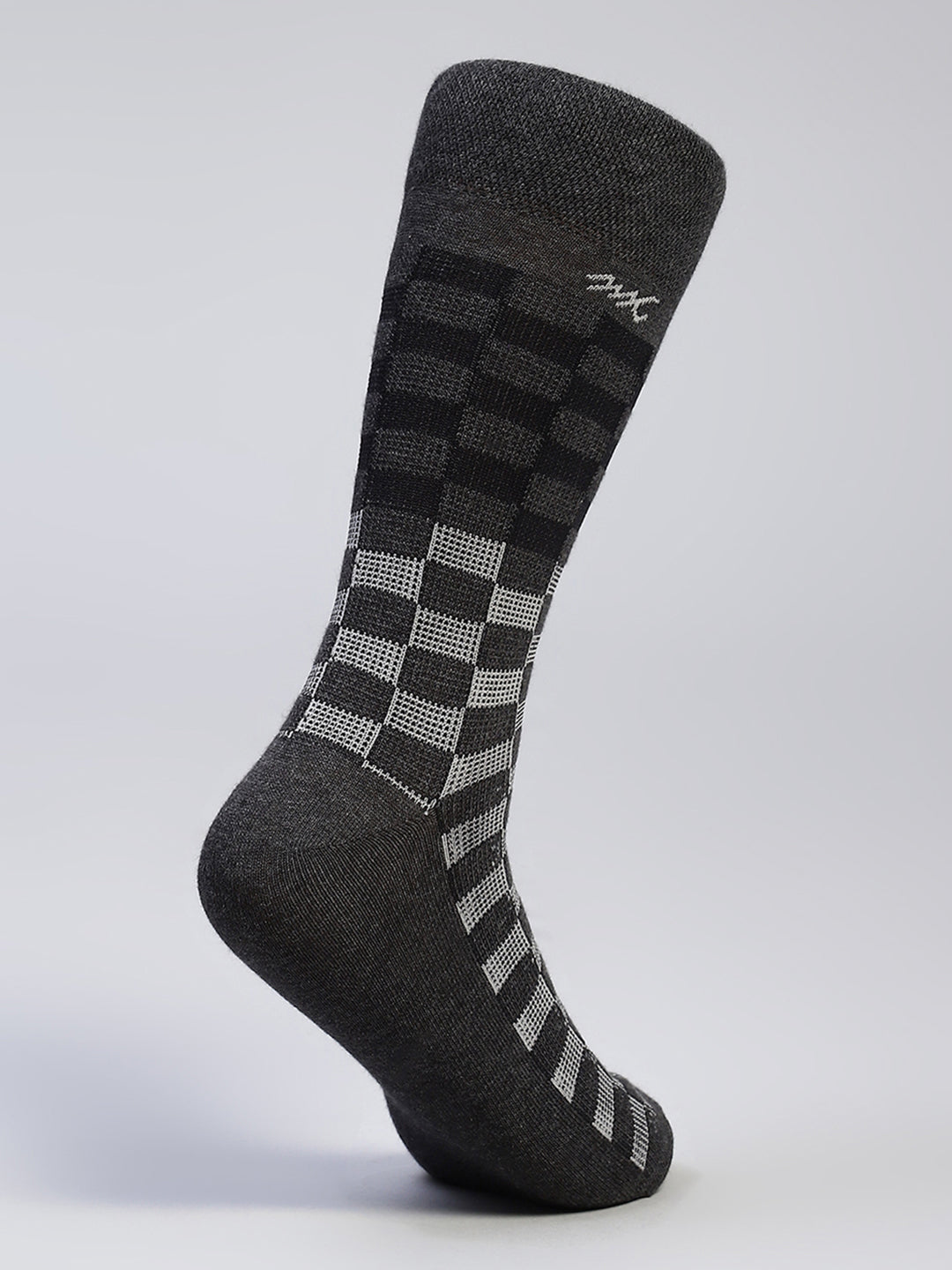 Men Cotton Blend Self Design Calf Length Socks (Pack of 3)