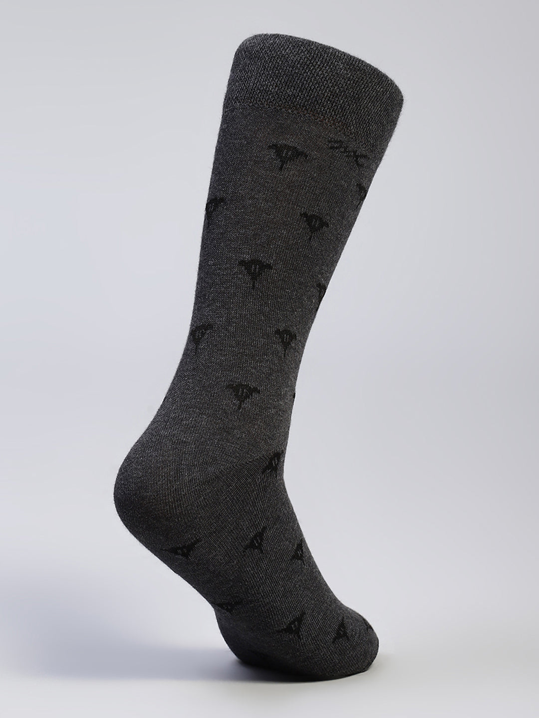 Men Cotton Blend Self Design Calf Length Socks (Pack of 3)