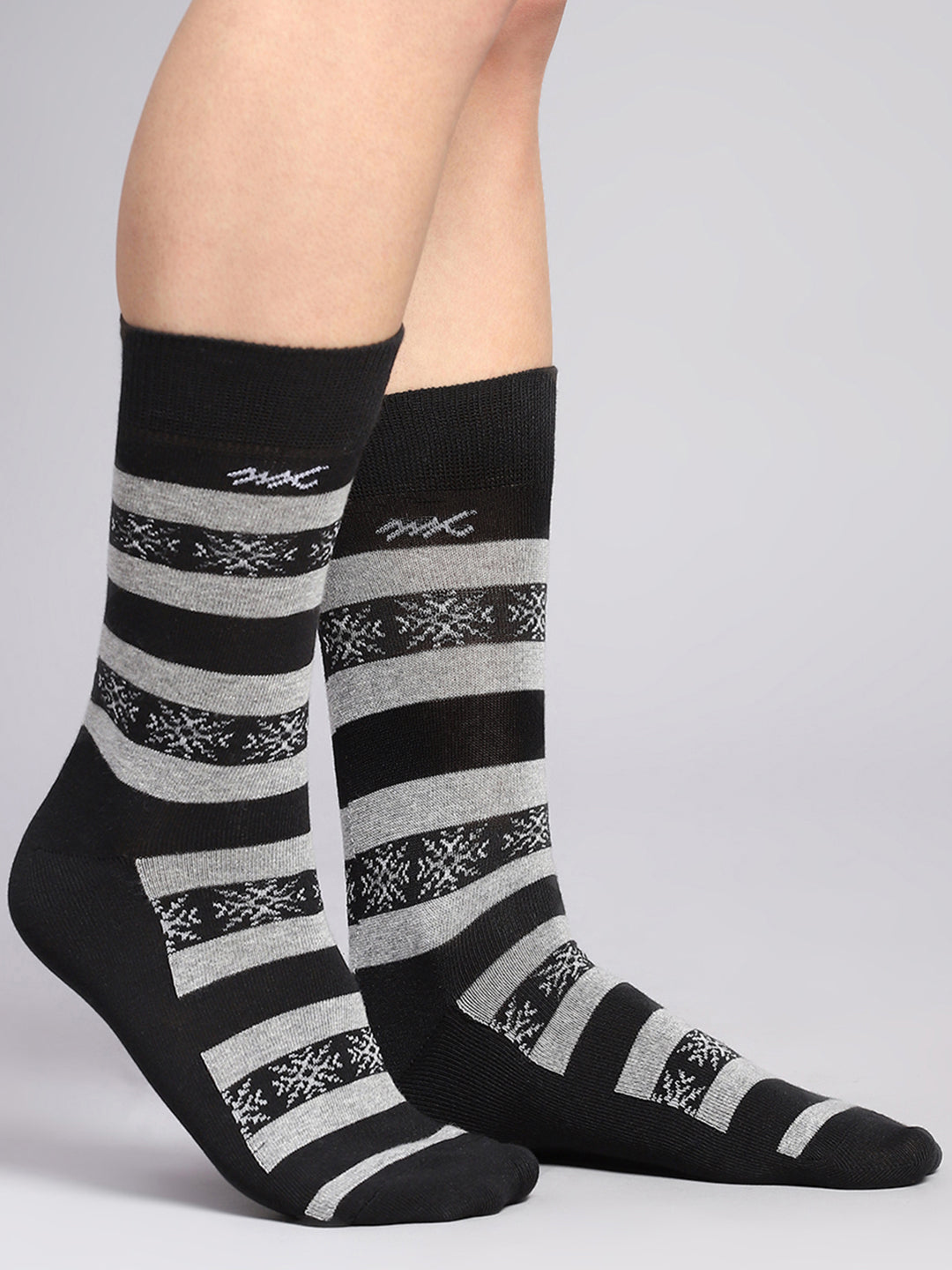 Men Cotton Blend Self Design Calf Length Socks (Pack of 3)