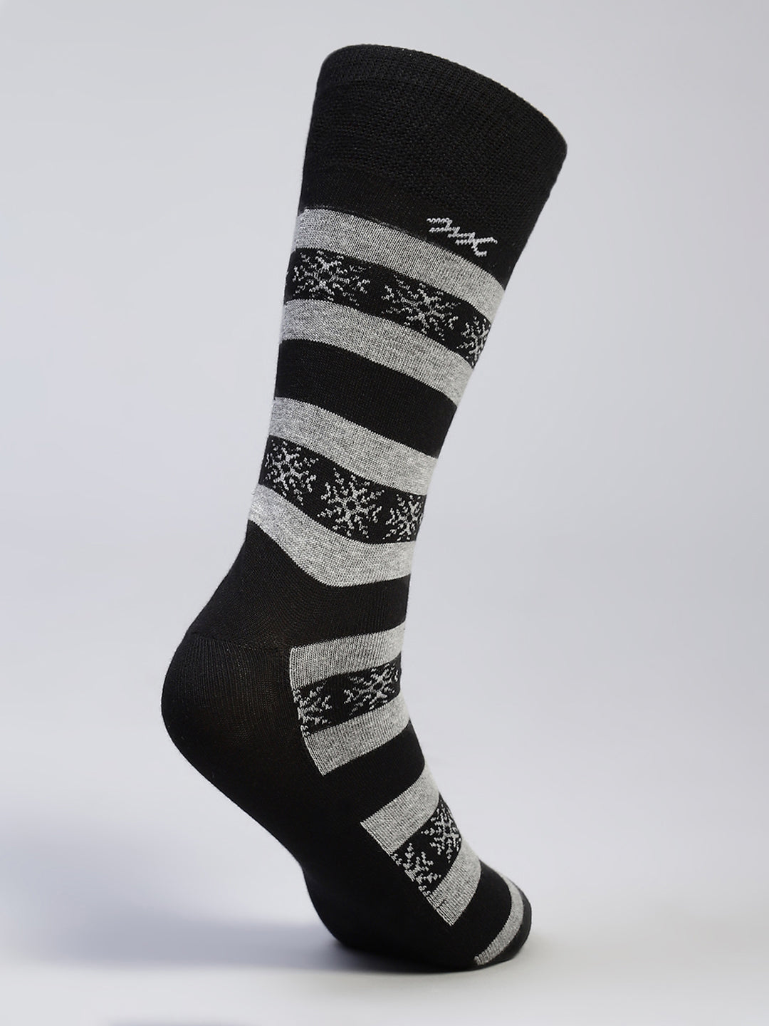 Men Cotton Blend Self Design Calf Length Socks (Pack of 3)