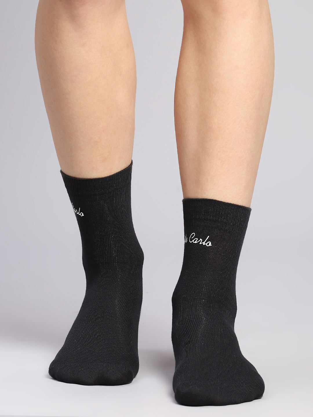 Men Cotton Blend Self Design Crew Length Socks (Pack of 3)