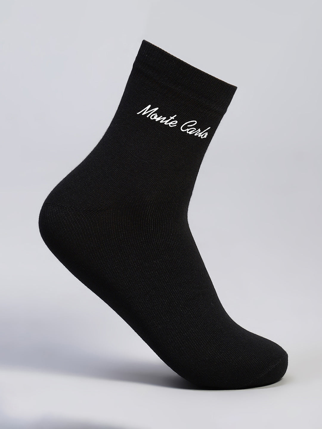 Men Cotton Blend Self Design Crew Length Socks (Pack of 3)