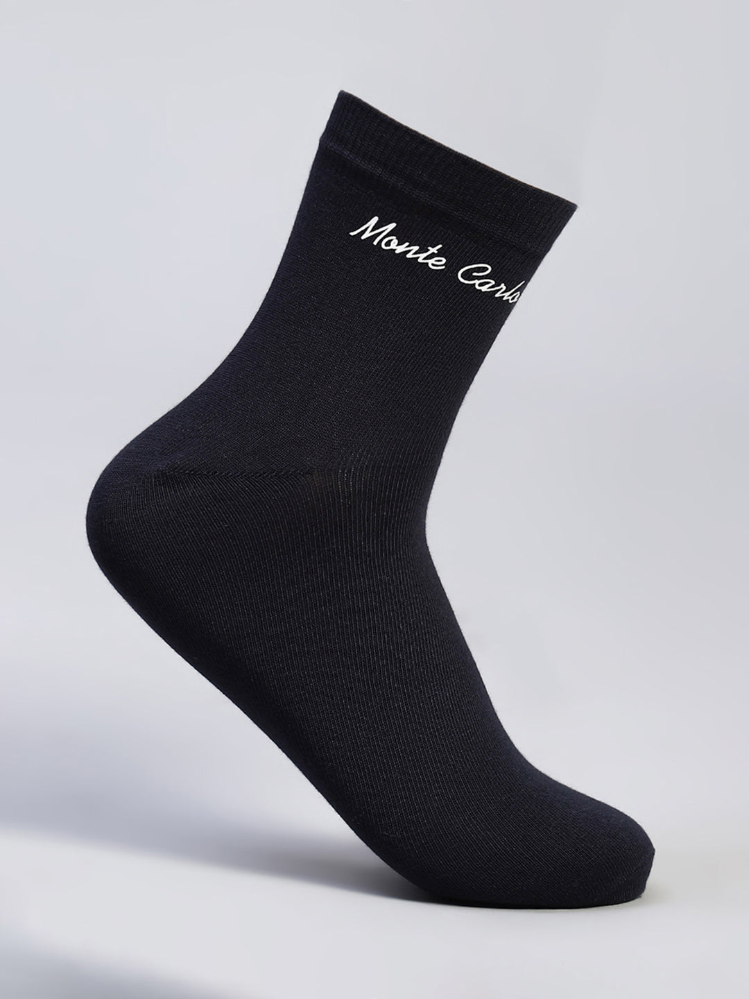 Men Cotton Blend Self Design Crew Length Socks (Pack of 3)