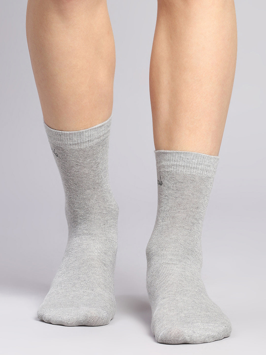Men Cotton Blend Self Design Crew Length Socks (Pack of 3)