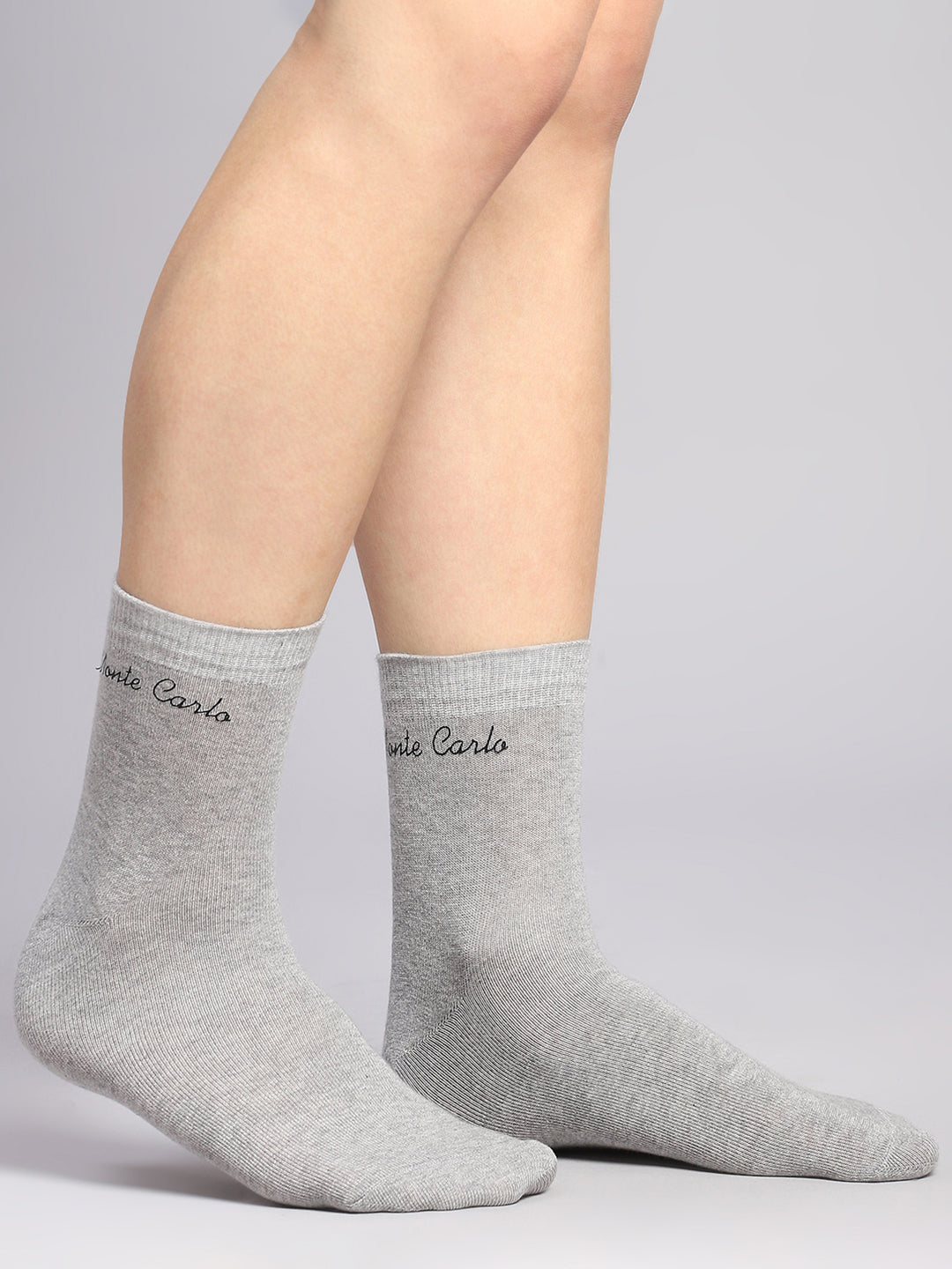 Men Cotton Blend Self Design Crew Length Socks (Pack of 3)