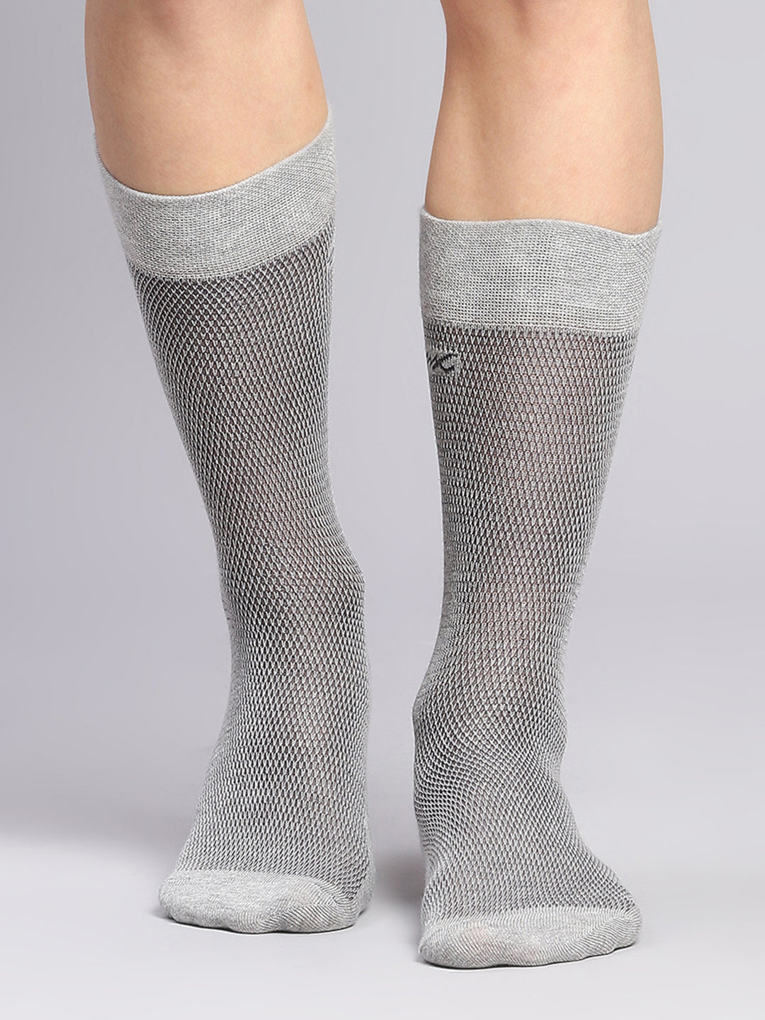 Men Cotton Blend Self Design Calf Length Socks (Pack of 3)