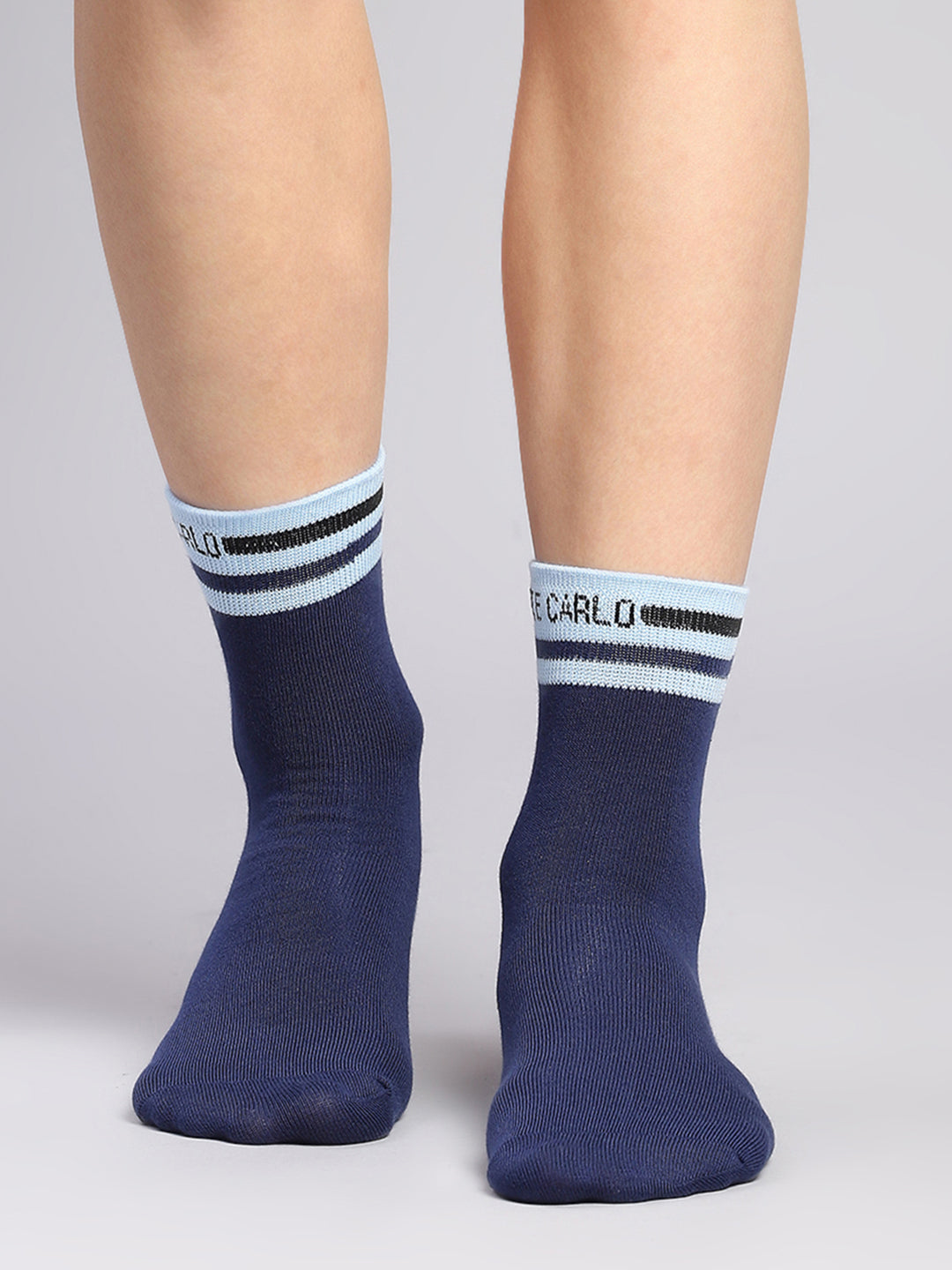 Men Cotton Blend Self Design Crew Length Socks (Pack of 3)
