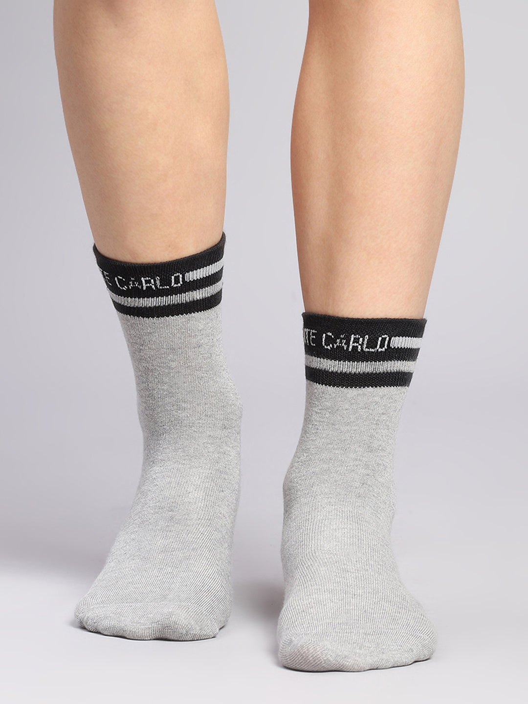 Men Cotton Blend Self Design Crew Length Socks (Pack of 3)