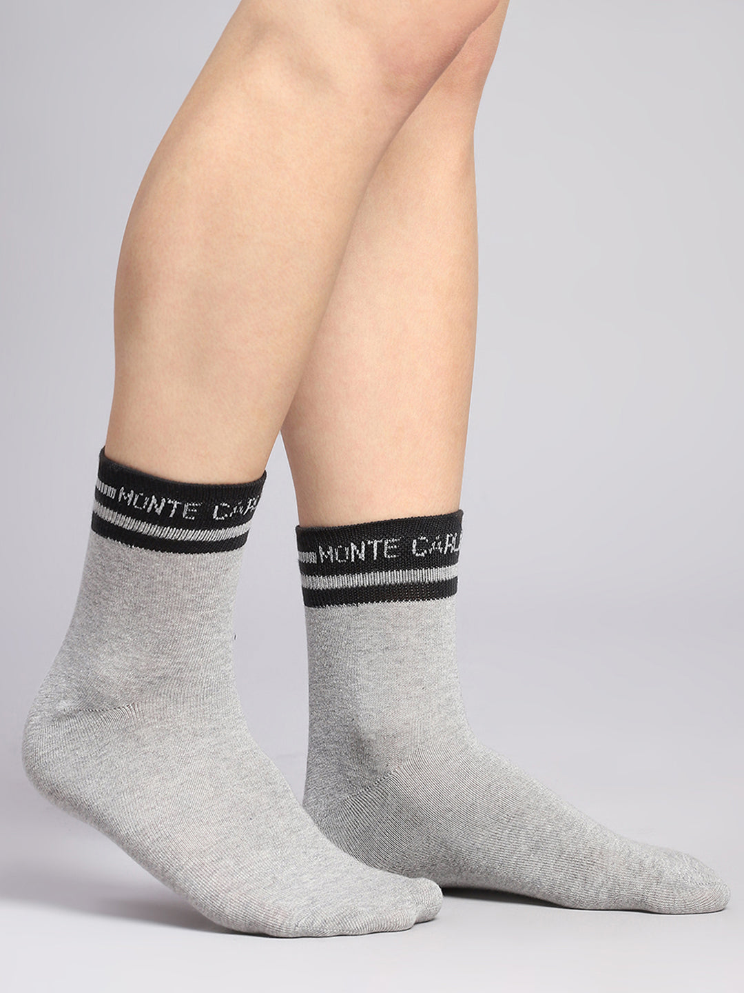 Men Cotton Blend Self Design Crew Length Socks (Pack of 3)