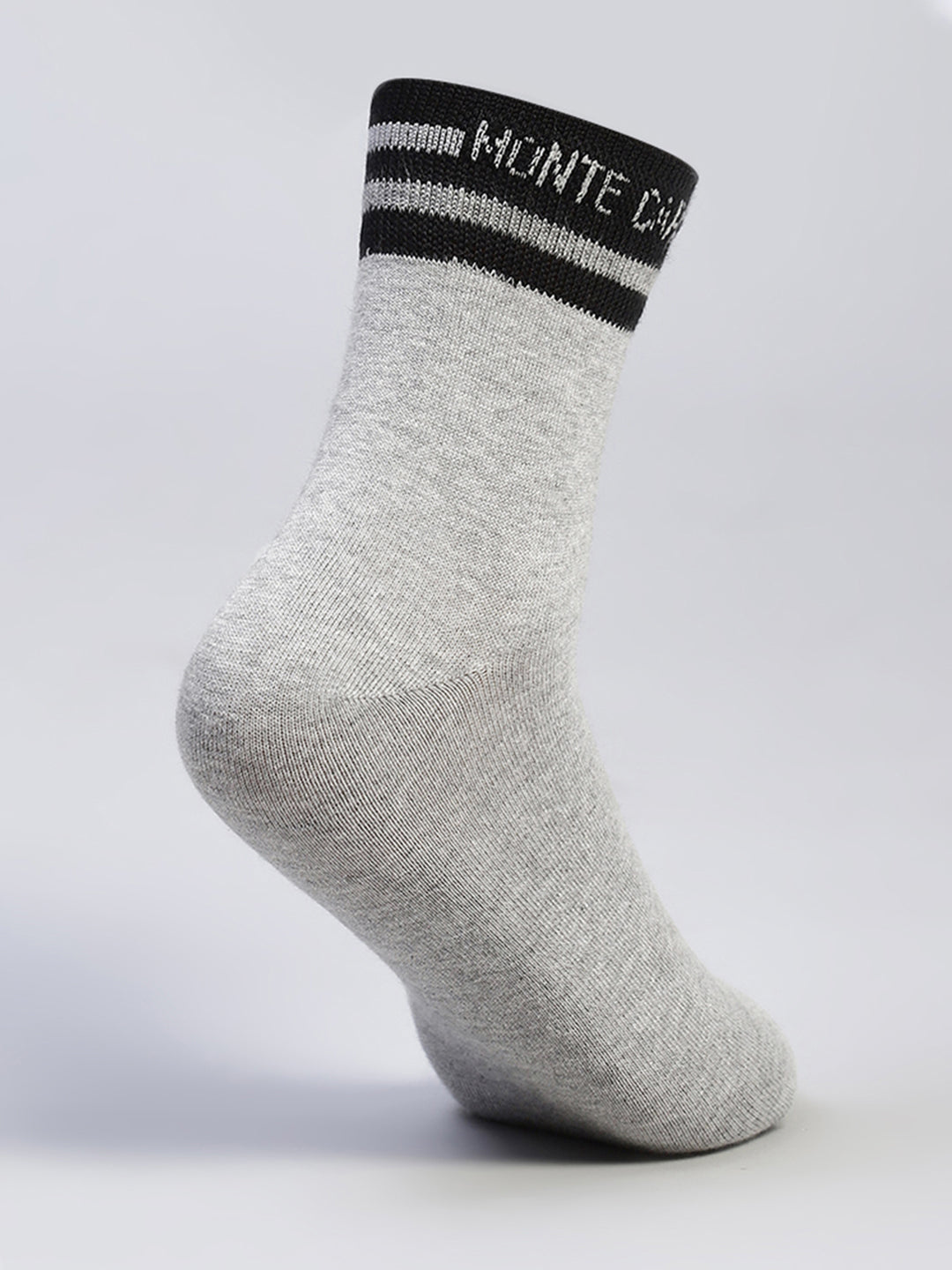 Men Cotton Blend Self Design Crew Length Socks (Pack of 3)