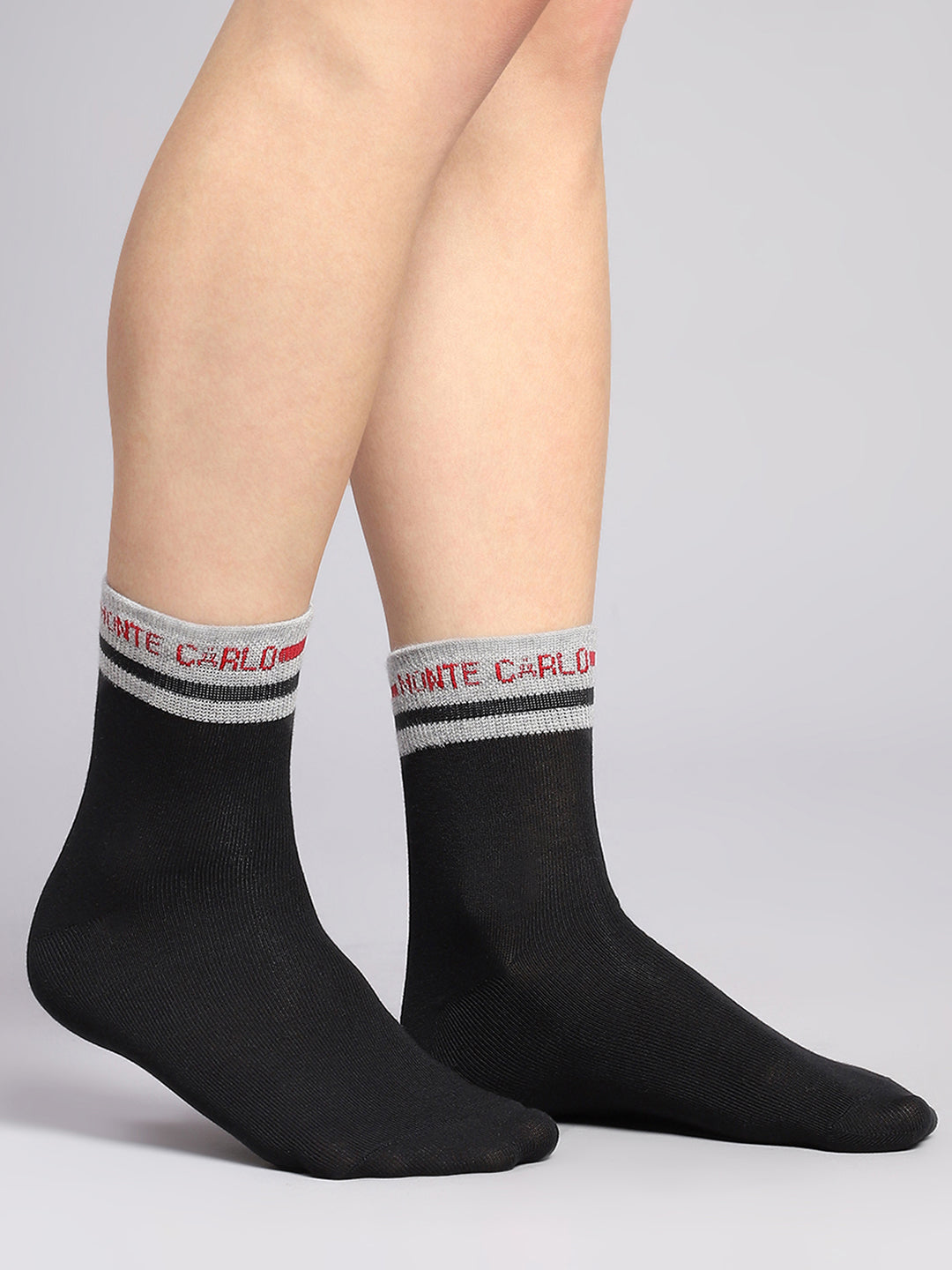 Men Cotton Blend Self Design Crew Length Socks (Pack of 3)