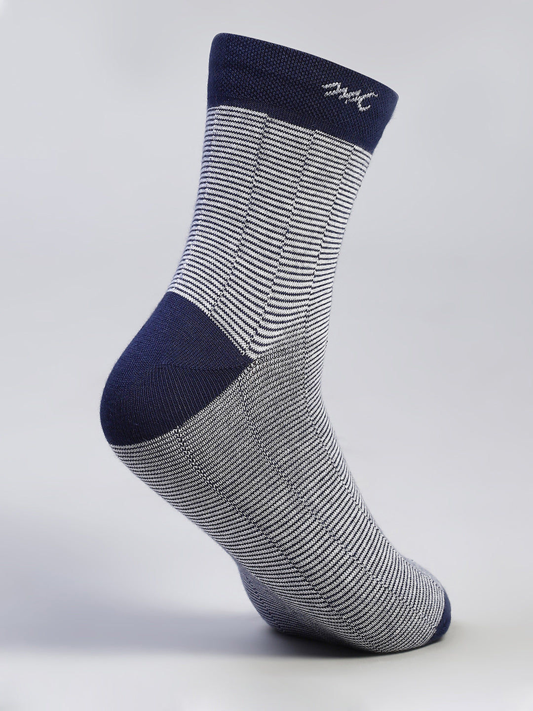 Men Cotton Blend Self Design Crew Length Socks (Pack of 3)