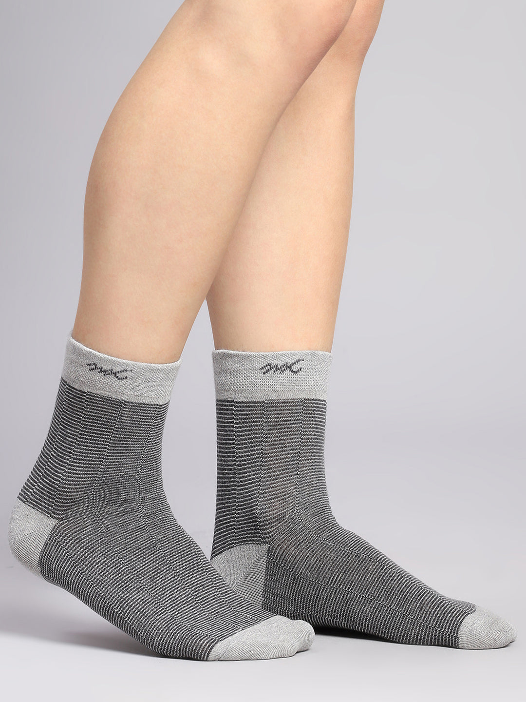 Men Cotton Blend Self Design Crew Length Socks (Pack of 3)