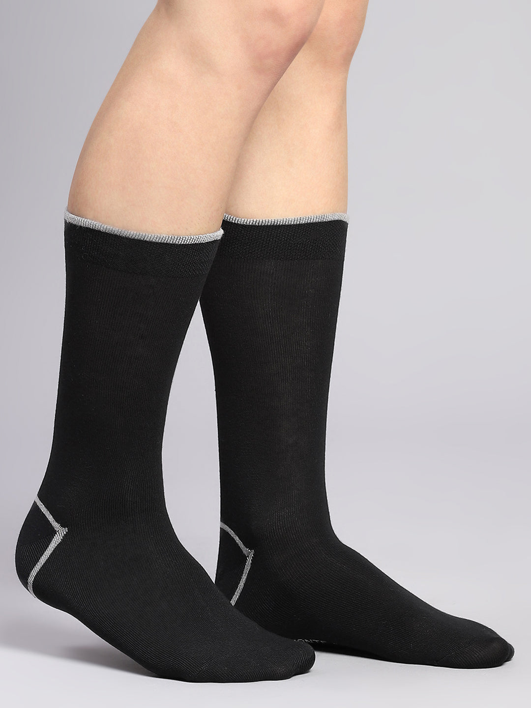 Men Cotton Blend Self Design Calf Length Socks (Pack of 3)