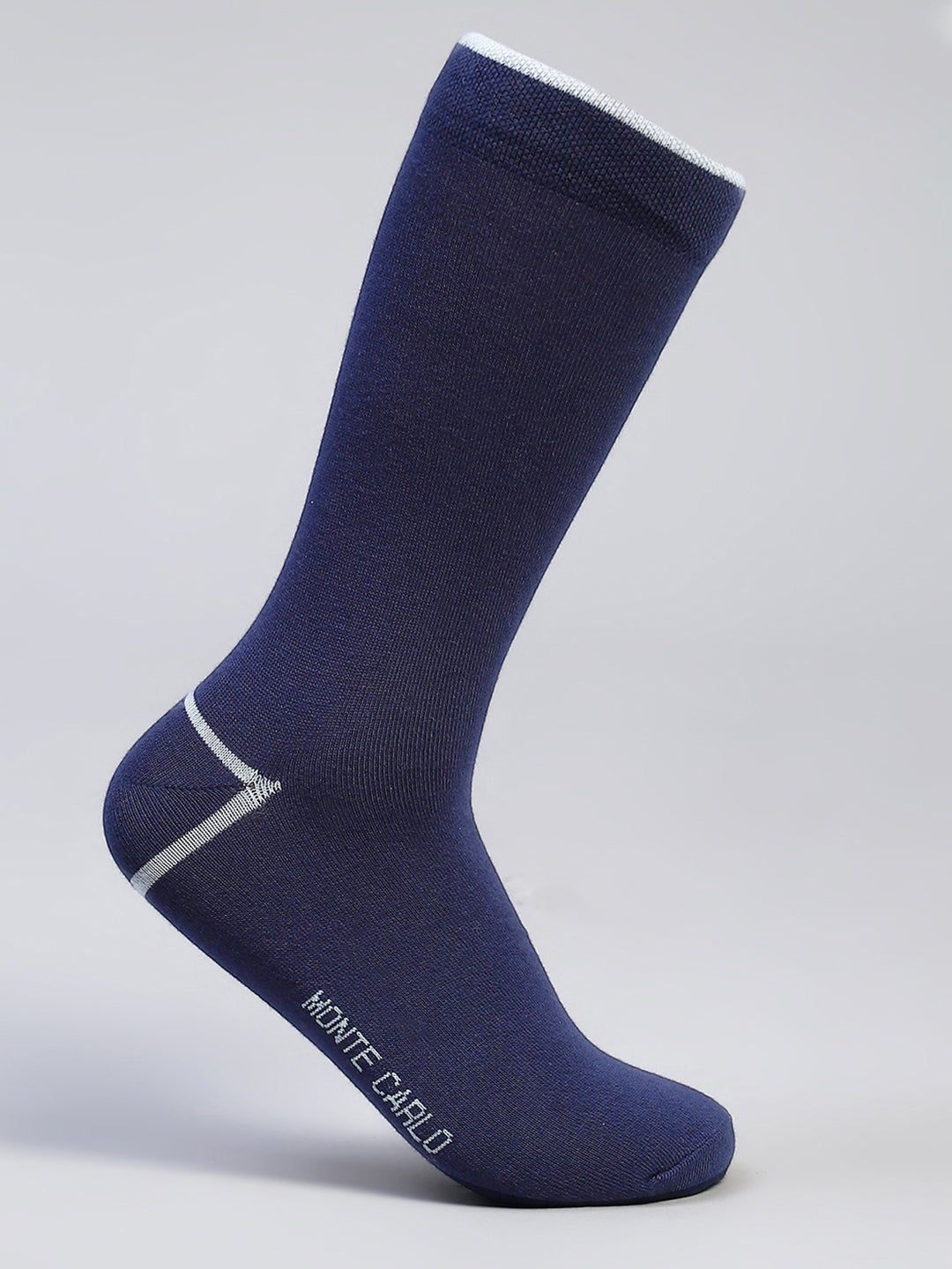 Men Cotton Blend Self Design Calf Length Socks (Pack of 3)