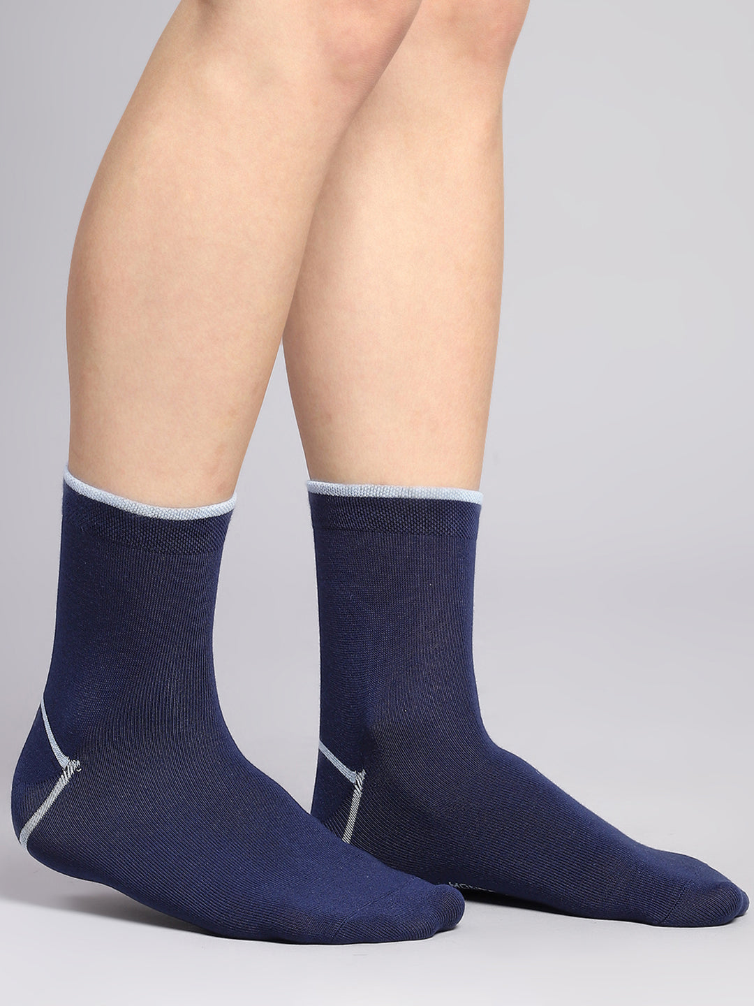 Men Cotton Blend Self Design Crew Length Socks (Pack of 3)