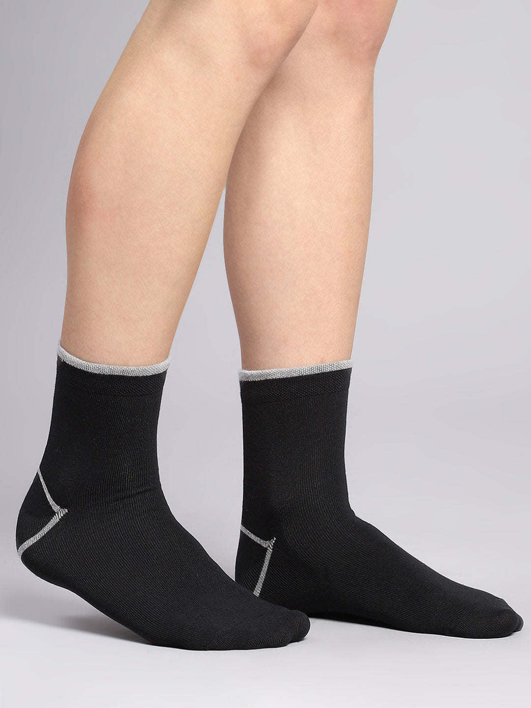Men Cotton Blend Self Design Crew Length Socks (Pack of 3)