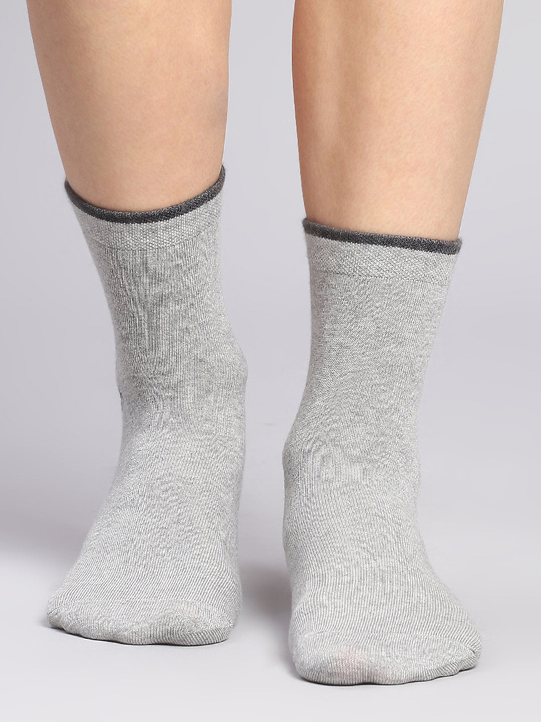 Men Cotton Blend Self Design Crew Length Socks (Pack of 3)