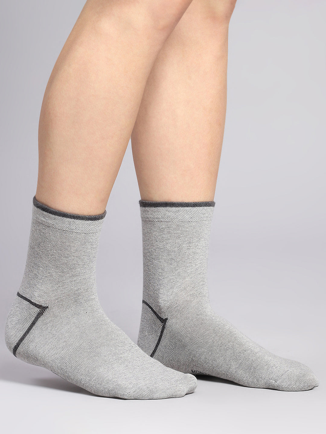 Men Cotton Blend Self Design Crew Length Socks (Pack of 3)