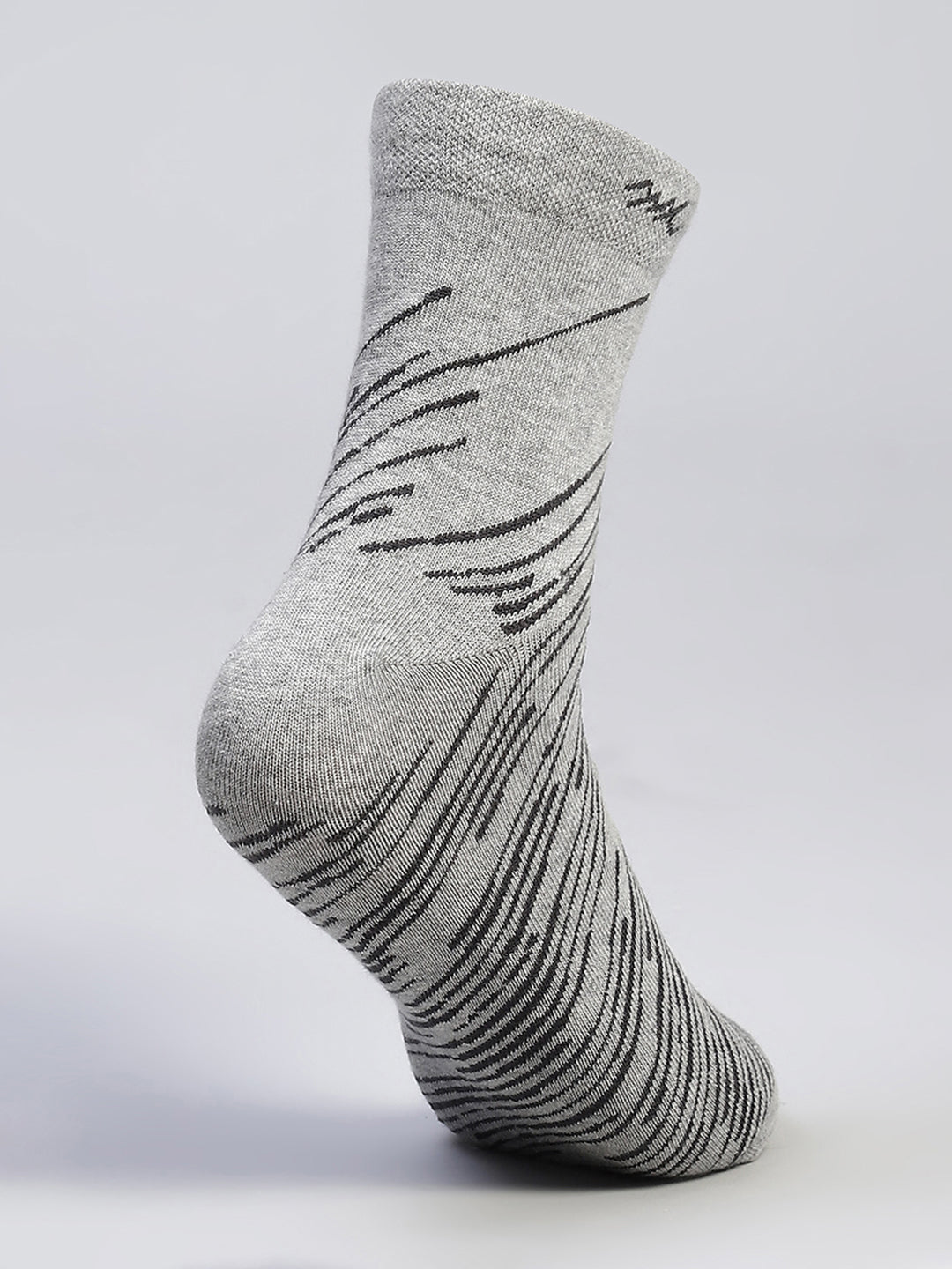 Men Cotton Blend Self Design Crew Length Socks (Pack of 3)