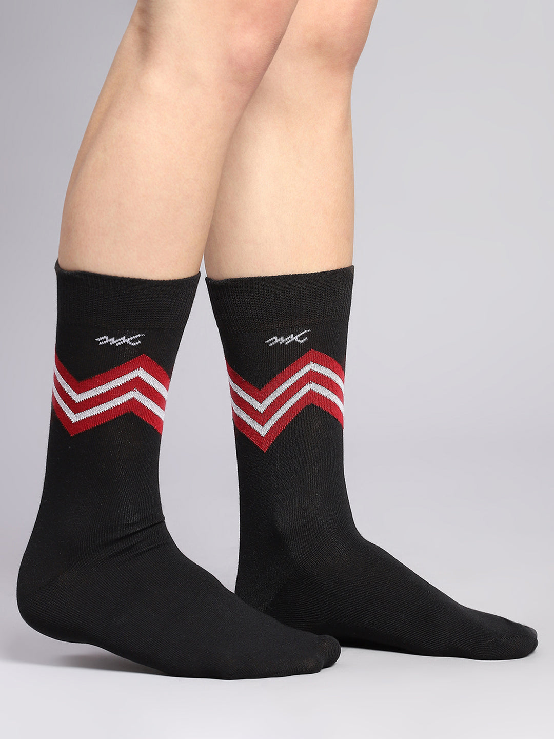 Men Cotton Blend Self Design Calf Length Socks (Pack of 3)