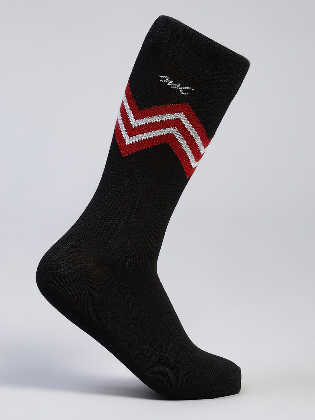 Men Cotton Blend Self Design Calf Length Socks (Pack of 3)