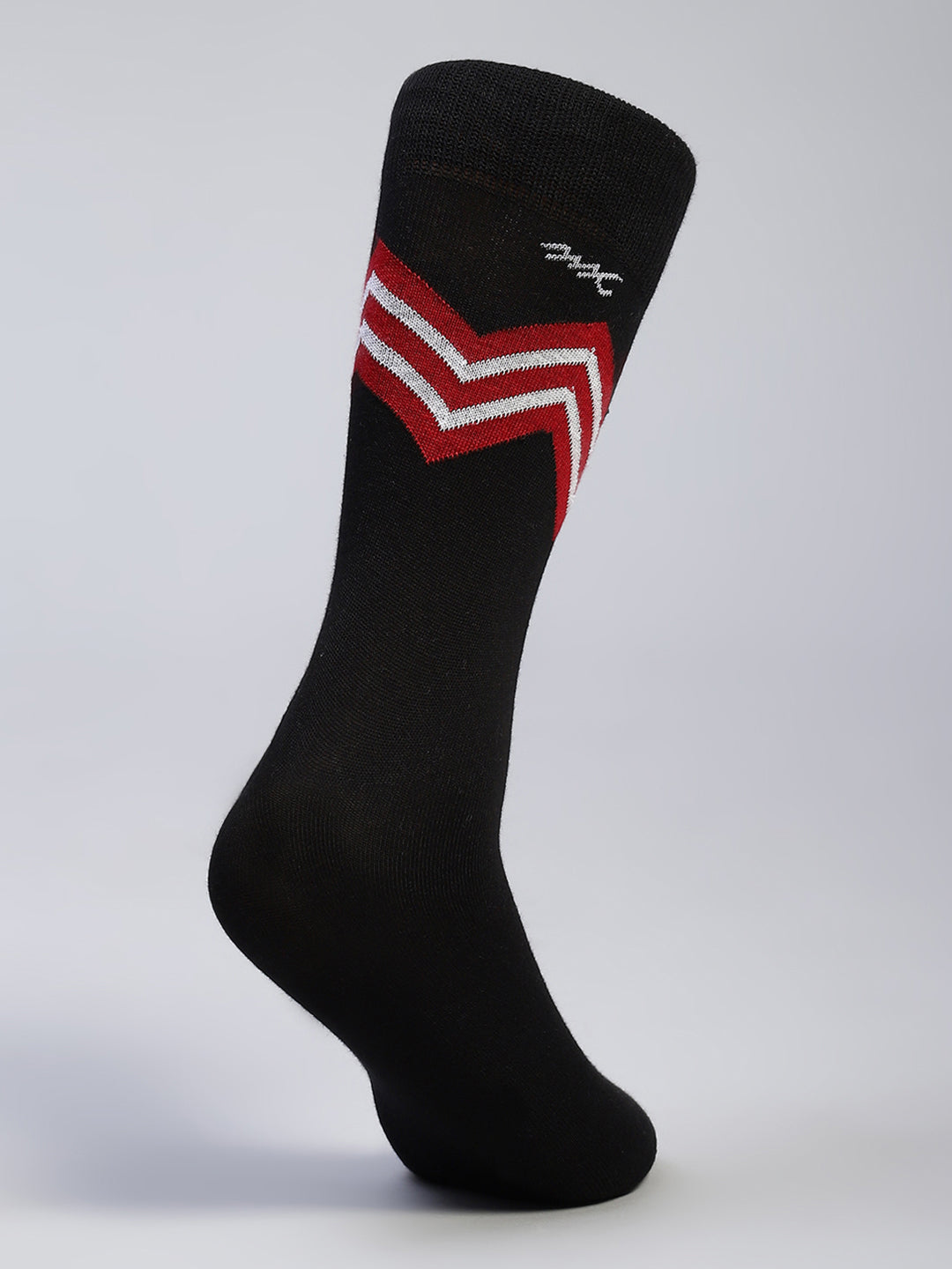 Men Cotton Blend Self Design Calf Length Socks (Pack of 3)