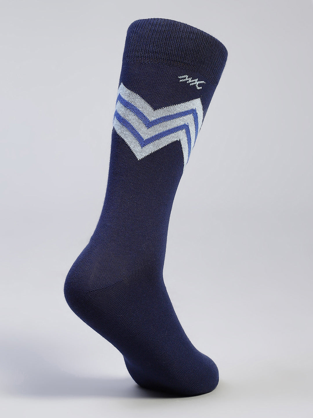 Men Cotton Blend Self Design Calf Length Socks (Pack of 3)