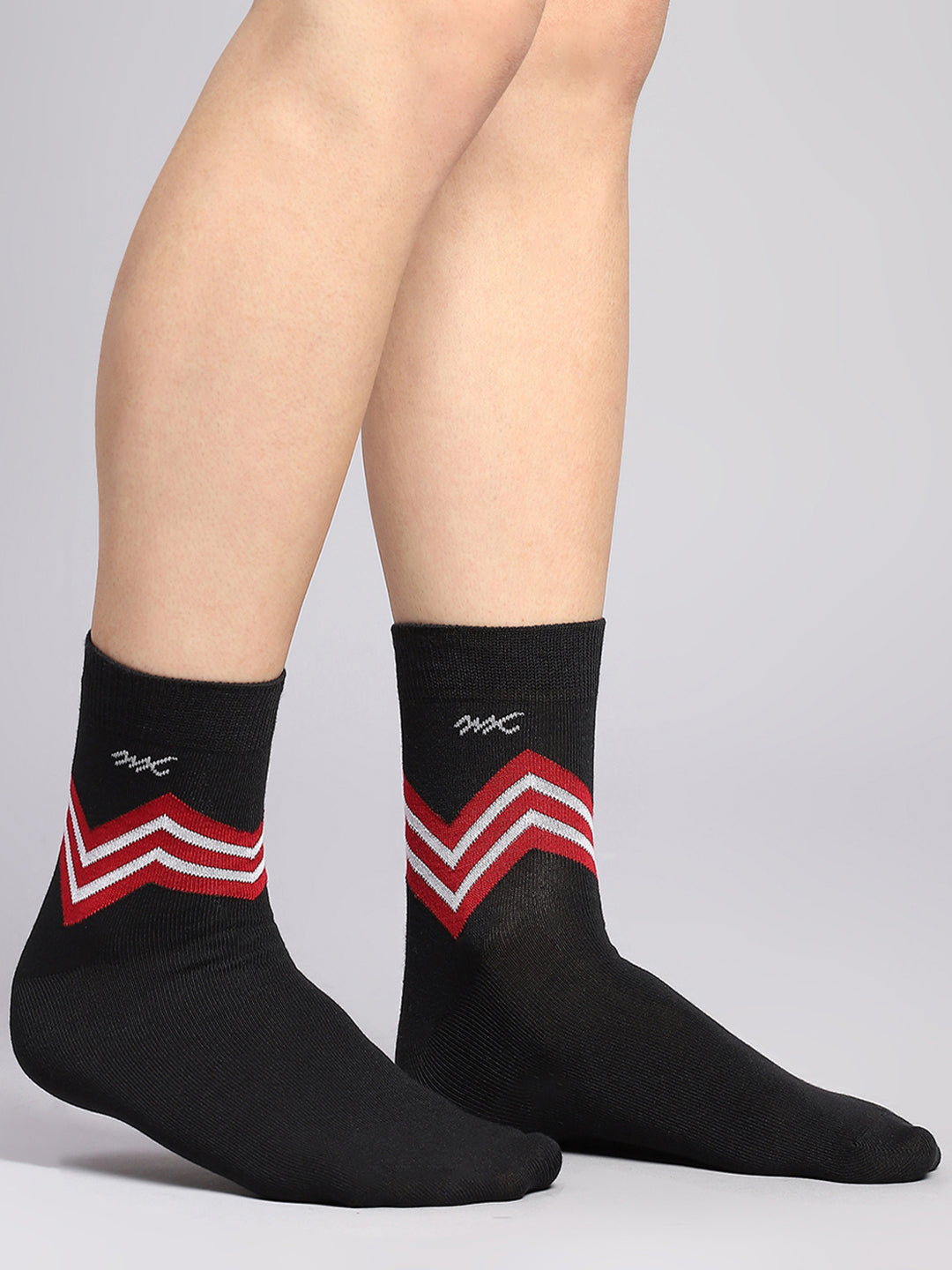 Men Cotton Blend Self Design Crew Length Socks (Pack of 3)