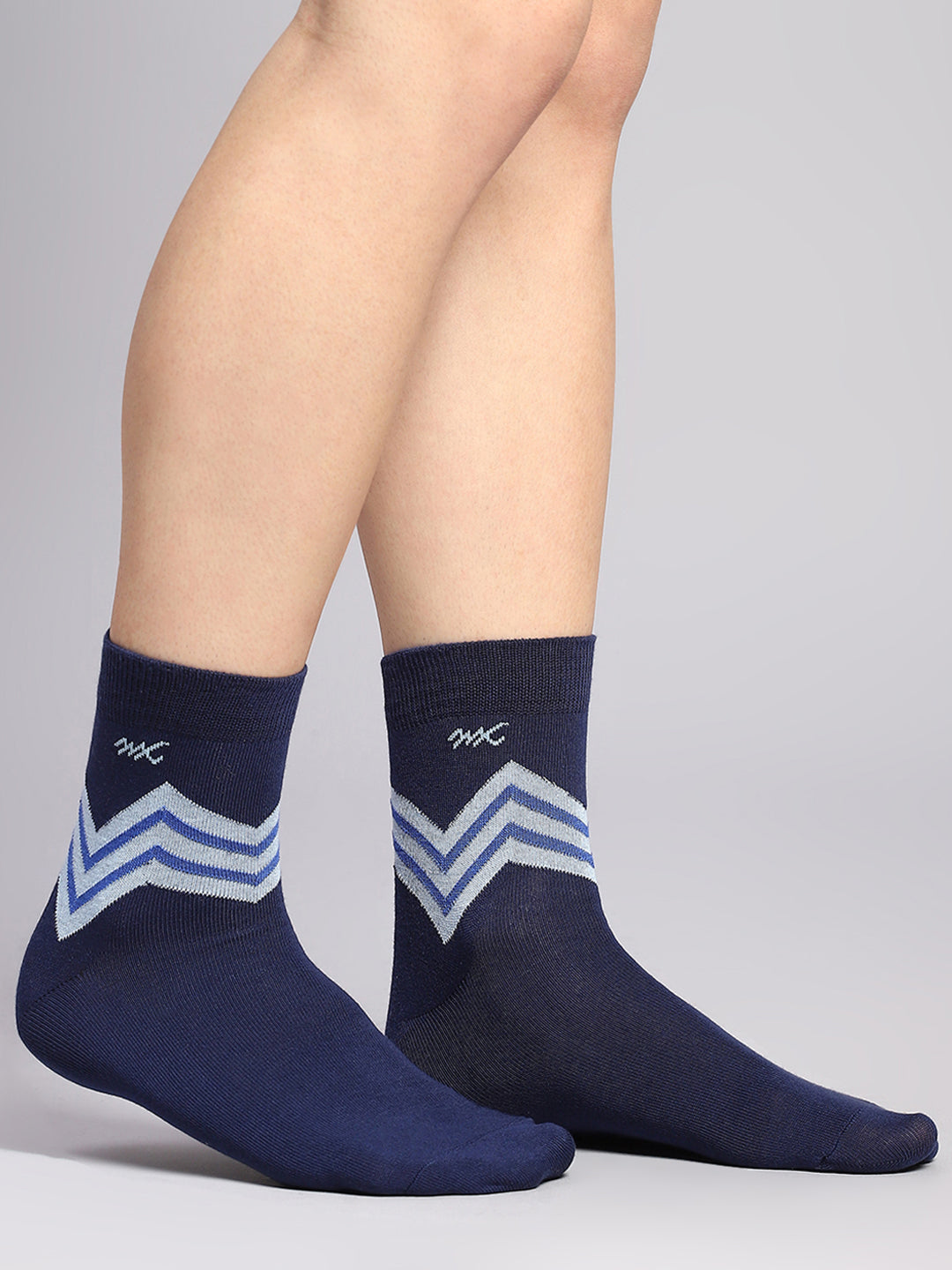 Men Cotton Blend Self Design Crew Length Socks (Pack of 3)