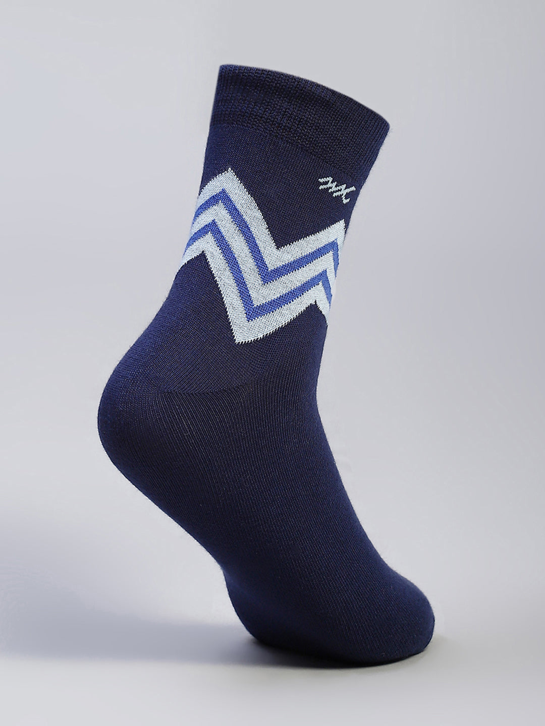 Men Cotton Blend Self Design Crew Length Socks (Pack of 3)