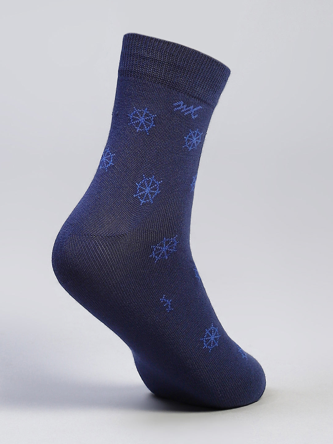 Men Cotton Blend Self Design Crew Length Socks (Pack of 3)