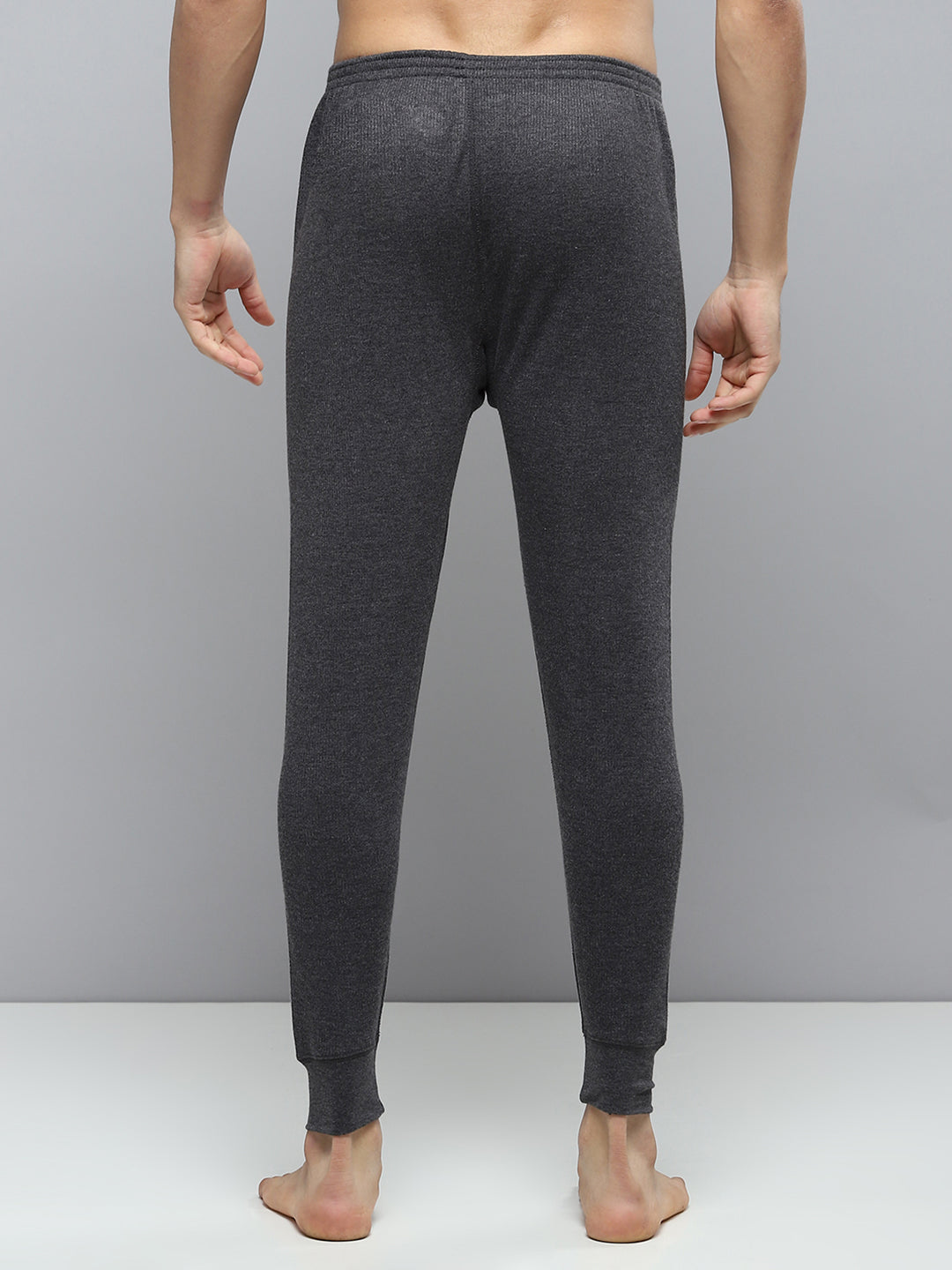 Men Charcoal Solid Thermal Lower
